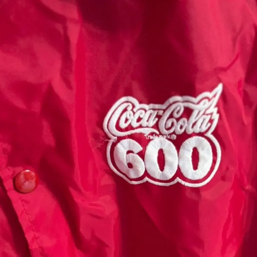 VTG Coca-Cola‎ 600 Red Button-Up Rain Jacket Nascar Racing